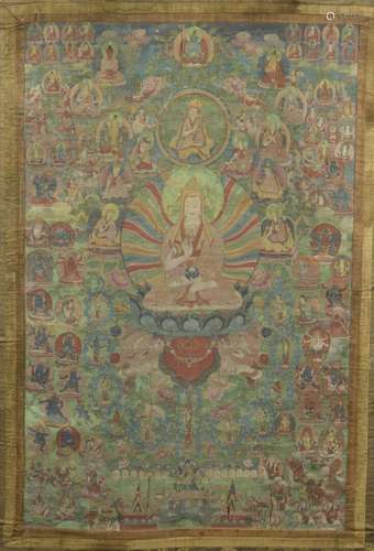 Thangka de Tsongkhapa<br />
Tibet, début du XIXe siècle<br /...