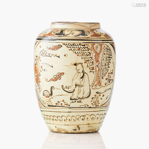 A PAINTED ’CIZHOU’ ’FIGURAL’ VASE