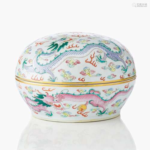 A Chinese Famille Rose Round Box and Cover