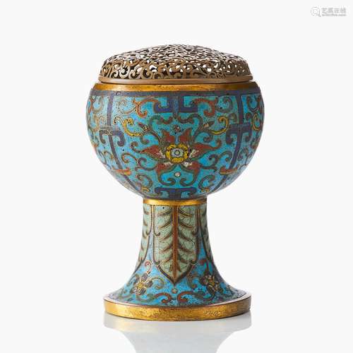 A Chinese Cloisonne Cup with Metal Cover