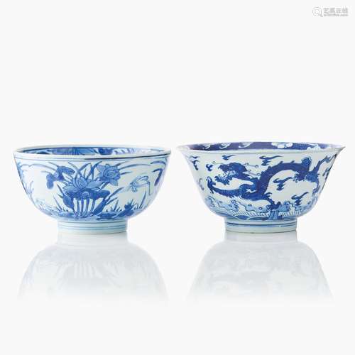 Two Chinese Blue and White Bowls