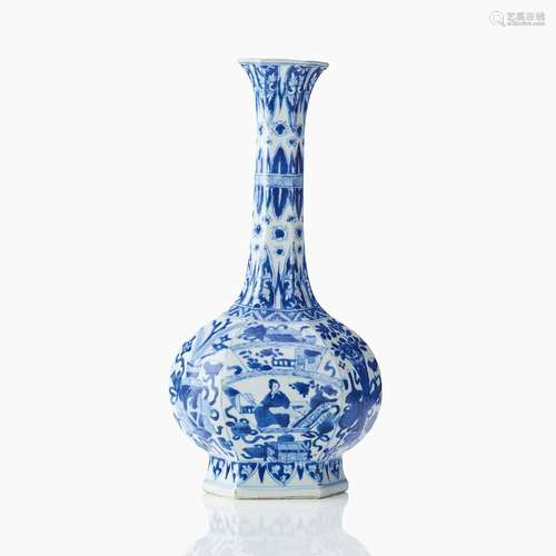 A Chinese Blue and White Bottle Vase