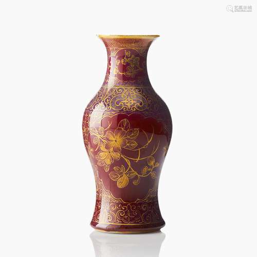 A Chinese Red-Glazed Vase