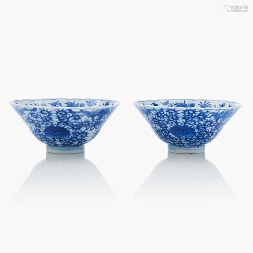 A Pair of Chinese Blue and White Bowls