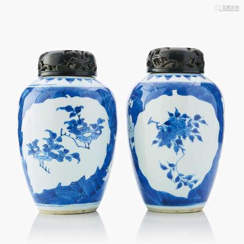 A Pair of Chinese Blue and White Vases