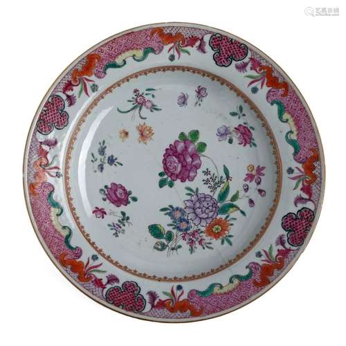 A FAMILLE-ROSE FLORAL DISH