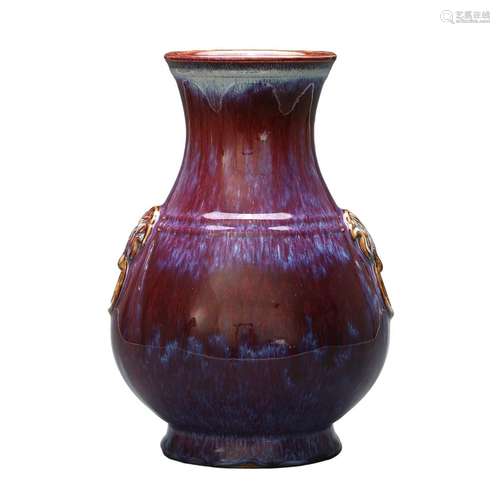 A FLAMBE-GLAZED VASE