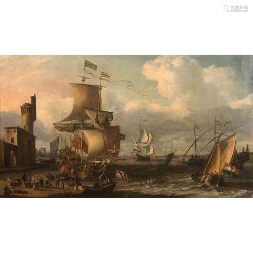 JACOBUS STORCK (Amsterdam 1641-c.1692)Navires hollandais et ...