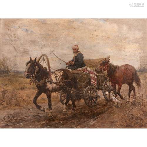 LUDWIG GEDLEK (Cracovie 1847-Vienne 1904)Balade en traineau ...