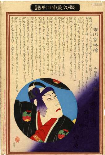 Brustporträt eines Schauspielers der Ichikawa Sippe in der R...