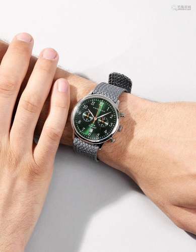 ARMOGANENB EMERALD GREEN S52Montre bracelet en acier avec ch...