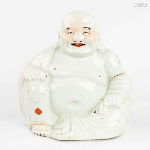 A 'Chinese 'Laughing buddha', made of glazed porcelain. 20th...