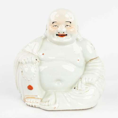 A 'Chinese 'Laughing buddha', made of glazed porcelain. 20th...