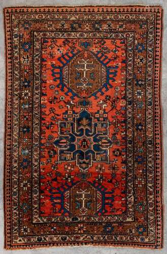 An Oriental hand-made carpet, Heriz. (L:145 x W:97 cm)