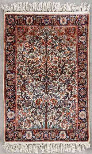 An oriental hand-made carpet made of silk, 'Tree Of Life', K...