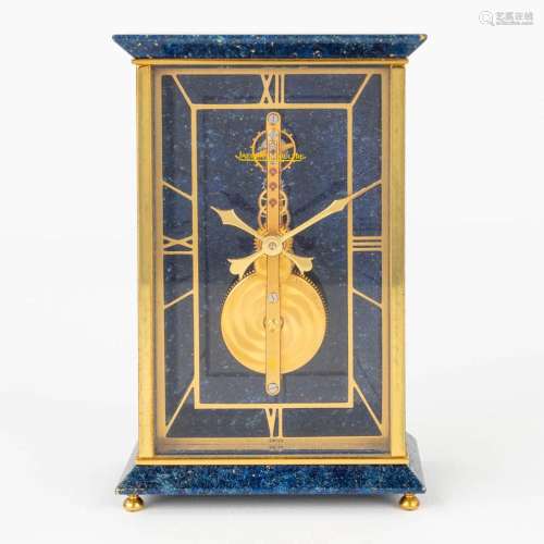 Jaeger Le Coultre, a table clock made of Lapis Lazuli and br...