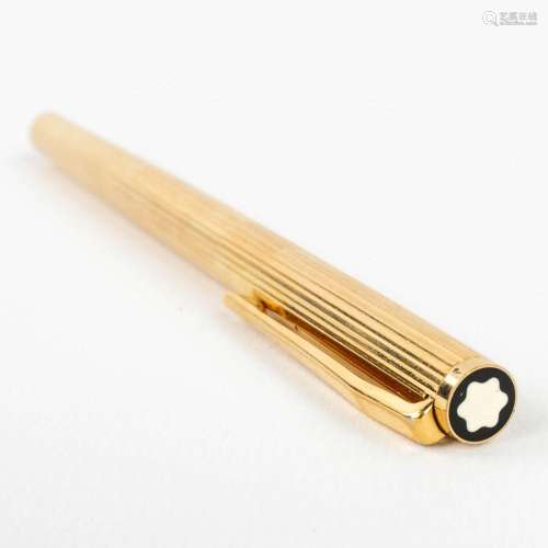 Montblanc, a gold-plated fountain pen, with a 14-karat gold ...