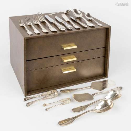 Wiskemann, silver-plated cutlery in a chest with drawers. 34...