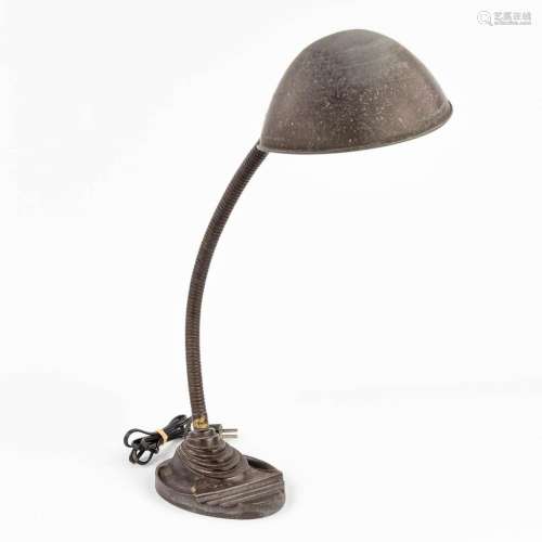 A table lamp made of metal in Bauhaus style. Circa 1940. (H:...