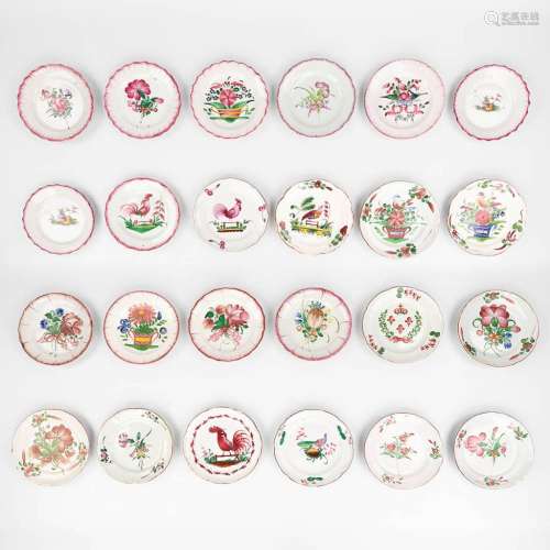 Faience De l'Est, a large collection of 24 plates with hand-...