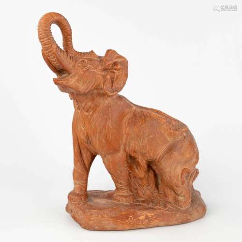 Thomas CARTIER (1879-1943) 'Elephant' a terracotta figurine ...