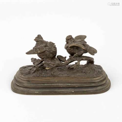 Jules MOIGNIEZ (1835-1894) A small bronze matchbox (L:5,5 x ...