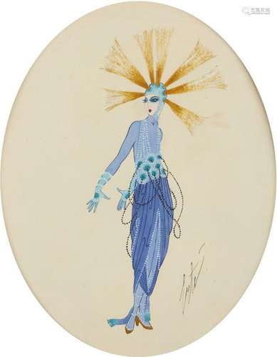 ERTE (1892-1990)<br />
Étude de costume<br />
Gouache signée...