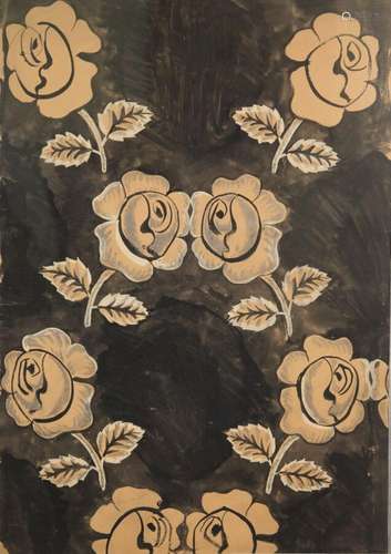 DUFY Raoul (1877-1953)<br />
Roses Beiges, Fond Noir, vers 1...