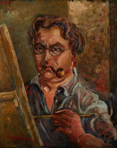 BORVINE-FRENKEL Boris (1895-1984)<br />
Autoportrait à la pi...