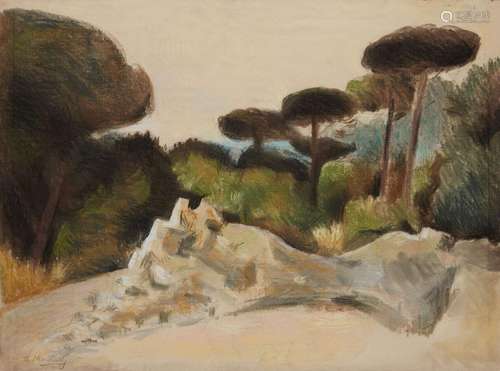 STRAVINSKY Théodore (1907-1989)<br />
Paysage de Provence, v...