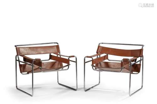 Marcel BREUER(1902 - 1981)<br />
PAIRE DE FAUTEUILS "WA...