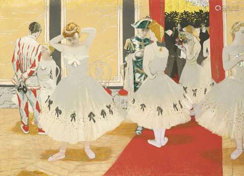 Maurice Brianchon (1899-1979), "Danseuses au foyer de l...