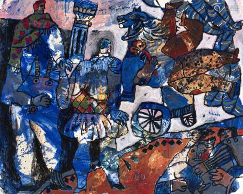 Théo Tobiasse (1927-2012), "Cirque bleu pour couleur d'...