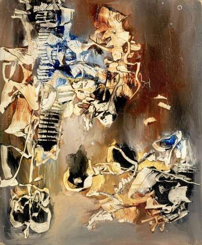 Alfred Lenica (1899-1977), Abstraction, 1960, huile sur cart...