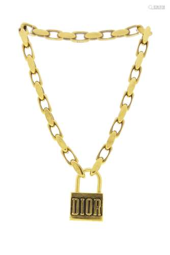 Christian Dior, 1 collier Metal Lucky Locket Choker Necklace...