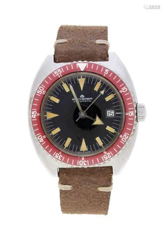 Bucherer, réf. 6992, montre en acier avec indication de la d...