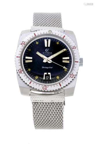 Cyma, DivingStar, réf. 55 005 59, montre en acier