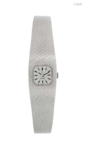 Omega, montre-bracelet en or gris 750 texturé, années 1970