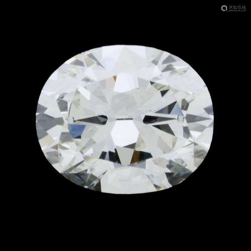 Un diamant taille ovale sur papier de 2.13 cts, J, VVS2, rap...