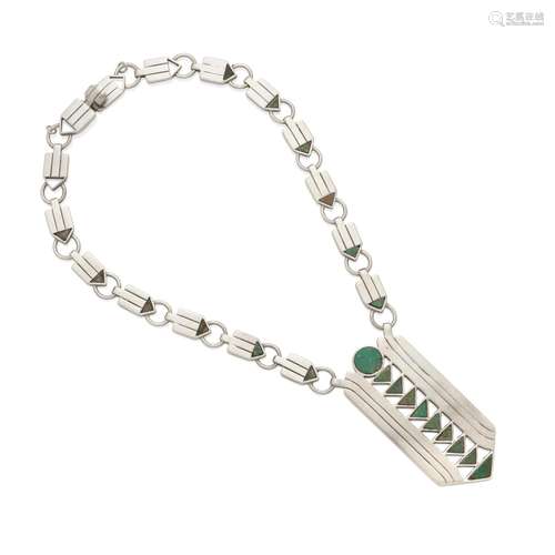 A SILVER AND AZURMALACHITE 'CONQUISTADOR' NECKLACE, WILLIAM ...