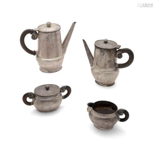 A MEXICAN STERLING SILVER FOUR-PIECE TEA AND COFFEE SERVICE,...