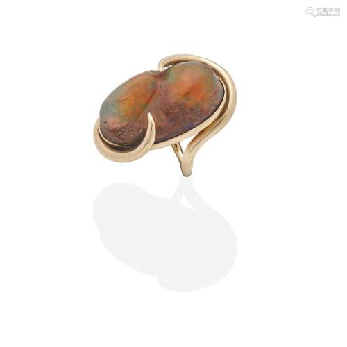 A GOLD AND MEXICAN OPAL RING, ANTONIO PINEDA