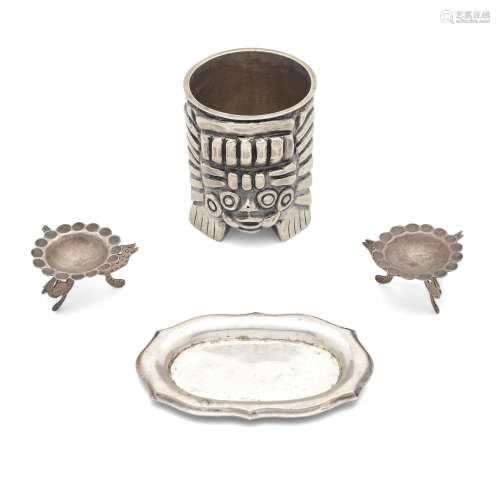 FOUR MEXICAN SILVER PERSONAL ACCESSORIES, FRED DAVIS, 20TH C...