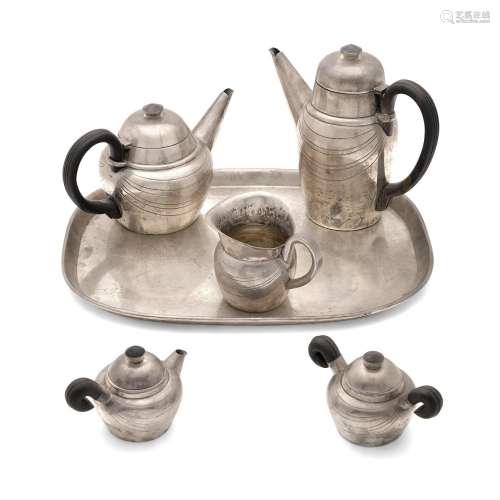 A MEXICAN STERLING SILVER 'PROVINCIAL' SIX-PIECE TEA AND COF...