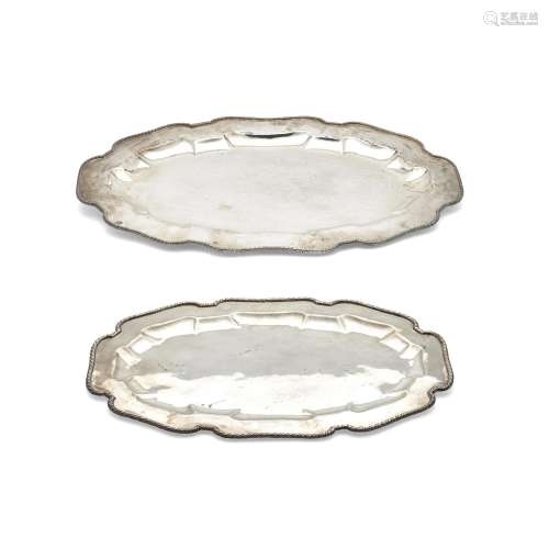 TWO MEXICAN STERLING SILVER SERVING PLATTERS, WILLIAM SPRATL...