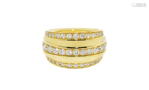 Chopard, La Strada, bague or 750 sertie de lignes de diamant...