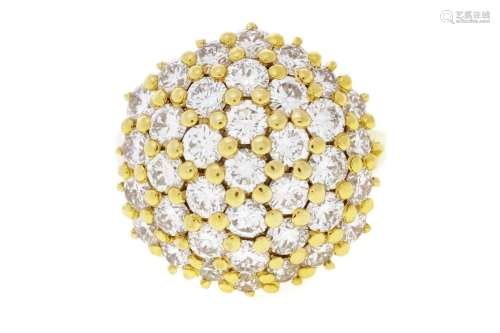 Bague or 750 sertie de diamants taille brillant
