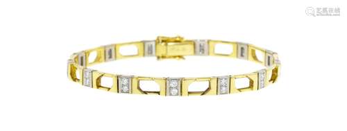 Bracelet semi-rigide 2 ors 750 serti de diamants taille bril...