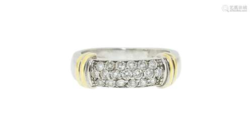 Bague 2 ors 750 sertie de diamants taille brillant