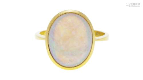 Bague or 750 sertie d'une opale